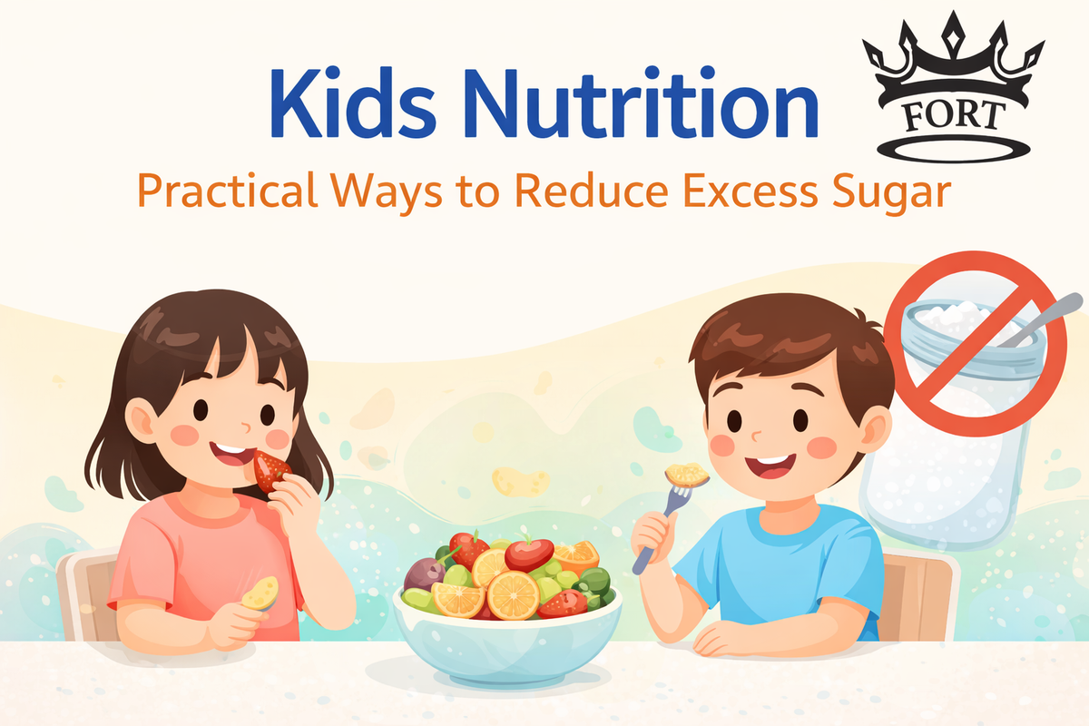 kids nutrition focused on reducing excess sugar through healthy food choices